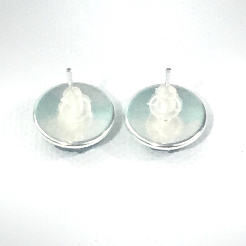 Bronze Druzy 12mm Round Silver Setting Earrings - Picture 3 of 4